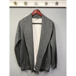 Marled Reunited Clothing Jacket Womens Medium Gray Pockets Open‎ Front Sweater